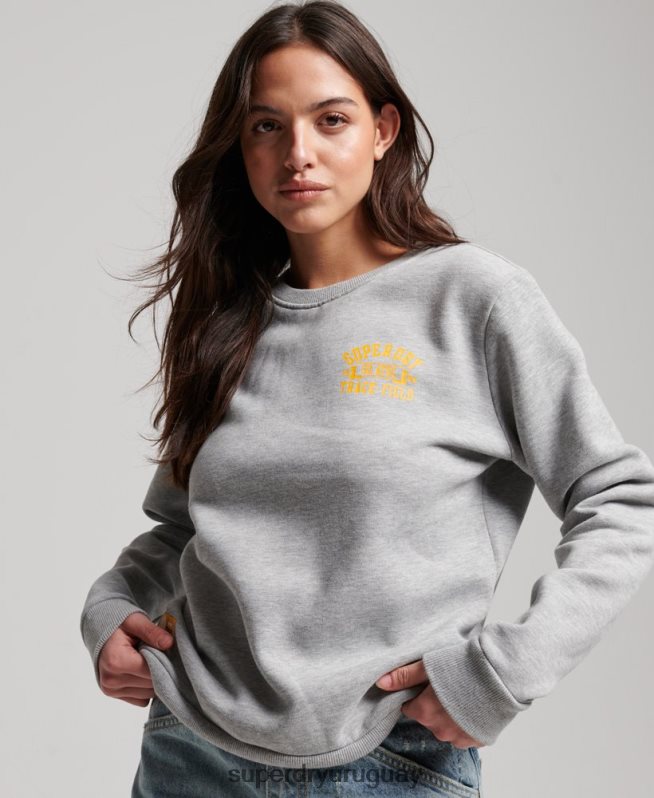 uy Superdry mujer sudadera con equipo de atletismo gris DT2N8Z3457 ropa