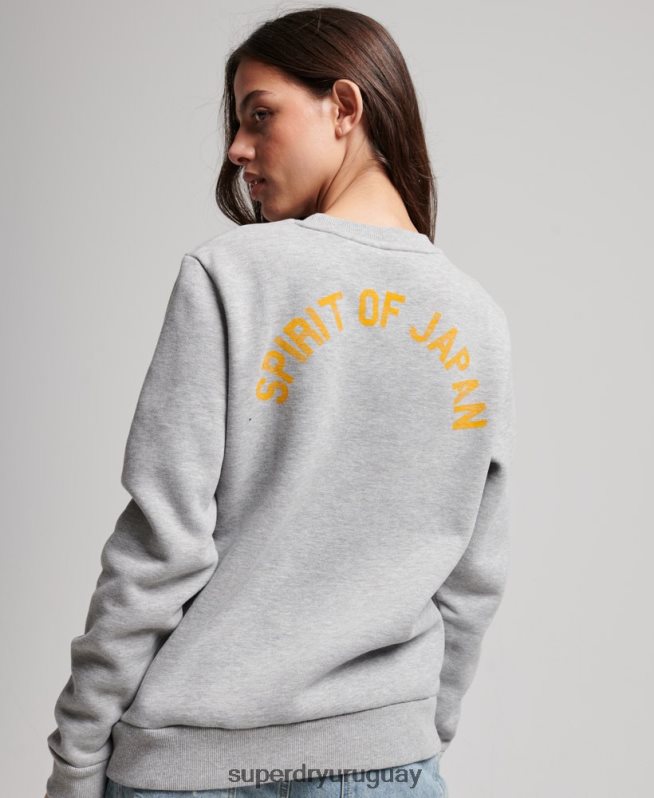 uy Superdry mujer sudadera con equipo de atletismo gris DT2N8Z3457 ropa