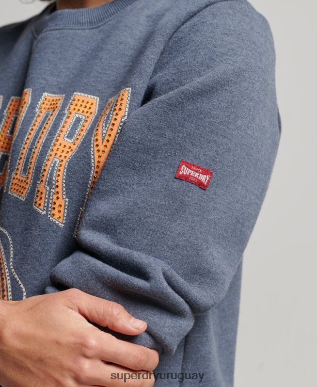 uy Superdry mujer sudadera con equipo de franquicia vintage azul DT2N8Z2227 ropa