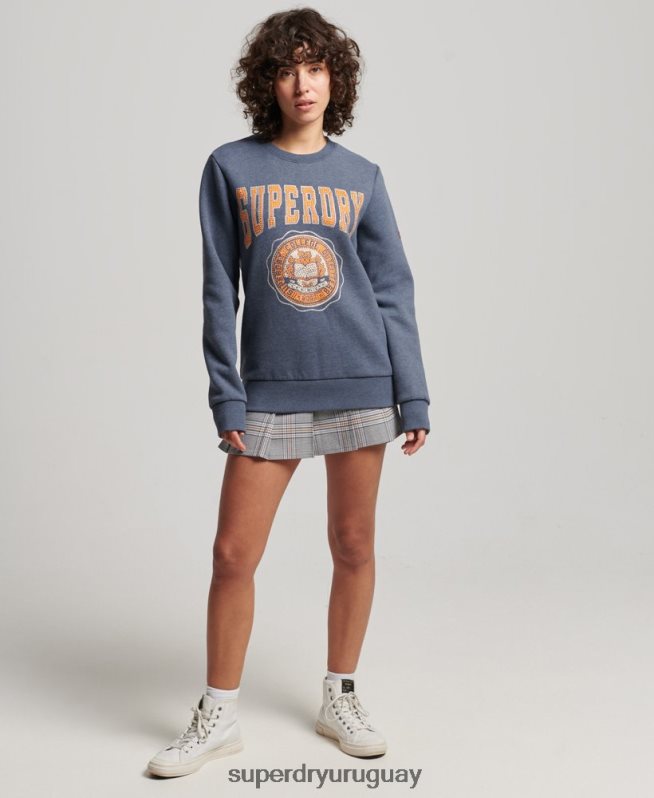 uy Superdry mujer sudadera con equipo de franquicia vintage azul DT2N8Z2227 ropa