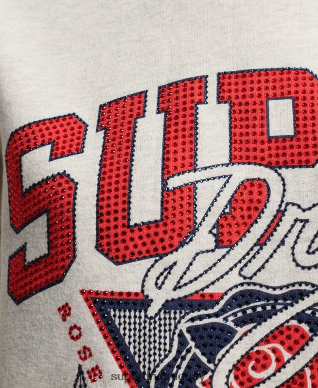 uy Superdry mujer sudadera con equipo de franquicia vintage crema DT2N8Z2228 ropa