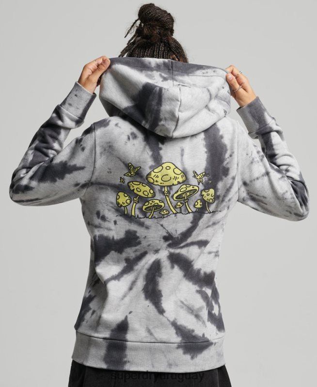 uy Superdry mujer sudadera con gráfico de bosque gris DT2N8Z6020 ropa
