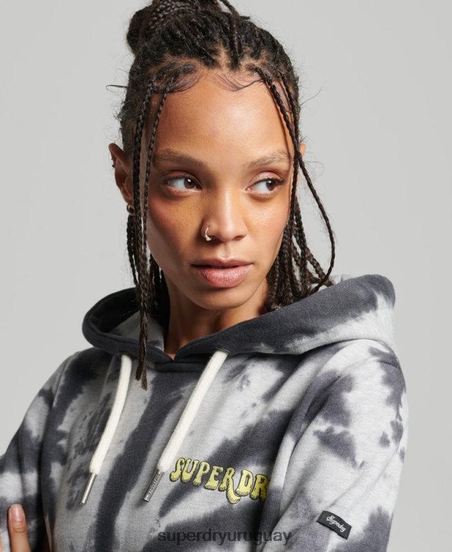 uy Superdry mujer sudadera con gráfico de bosque gris DT2N8Z6020 ropa