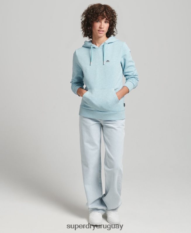 uy Superdry mujer sudadera con gráfico de terreno de los 90 azul claro DT2N8Z5907 ropa