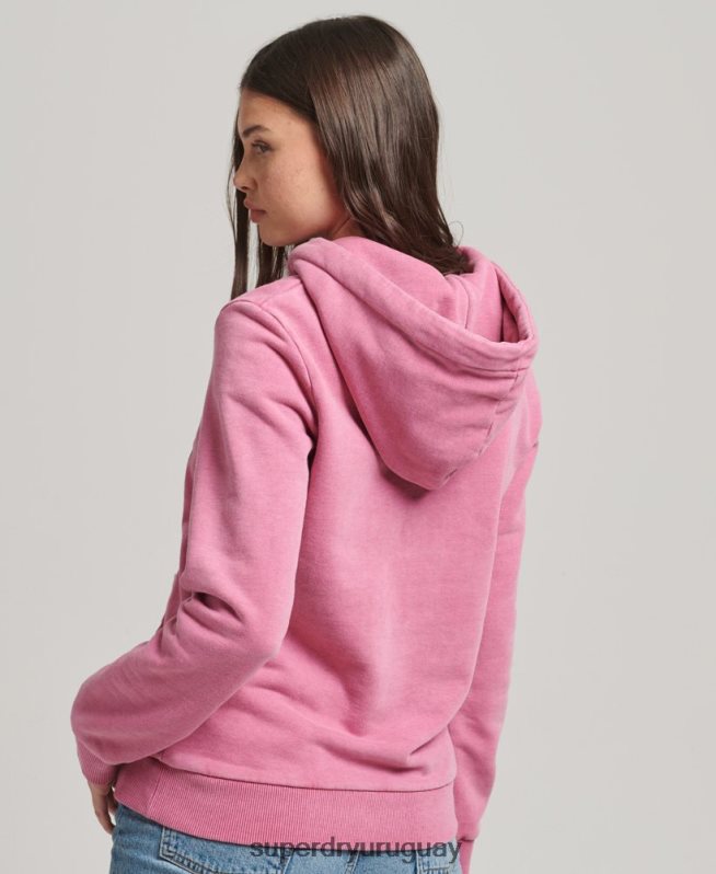 uy Superdry mujer sudadera con gráfico de terreno de los 90 rosa DT2N8Z5749 ropa