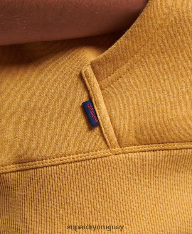 uy Superdry mujer sudadera con logo bordado amarillo DT2N8Z3344 ropa