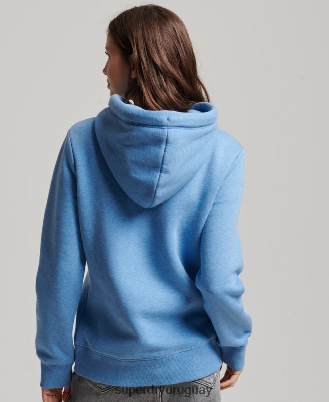 uy Superdry mujer sudadera con logo bordado azul DT2N8Z2194 ropa