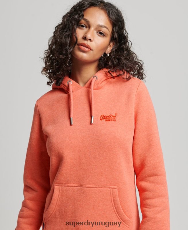 uy Superdry mujer sudadera con logo bordado coral DT2N8Z3358 ropa