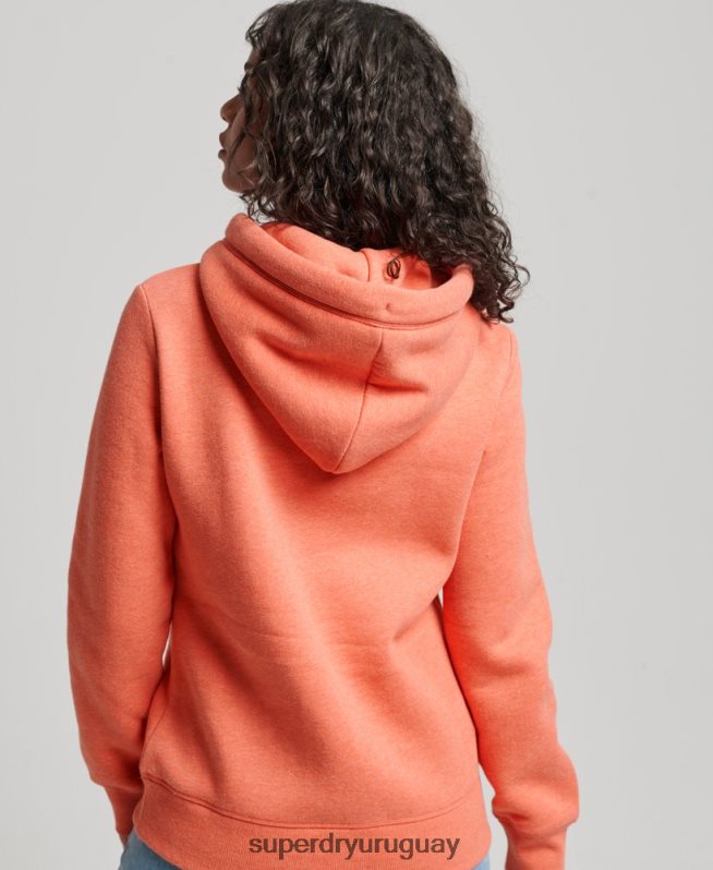 uy Superdry mujer sudadera con logo bordado coral DT2N8Z3358 ropa