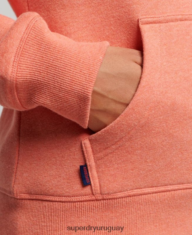 uy Superdry mujer sudadera con logo bordado coral DT2N8Z3358 ropa