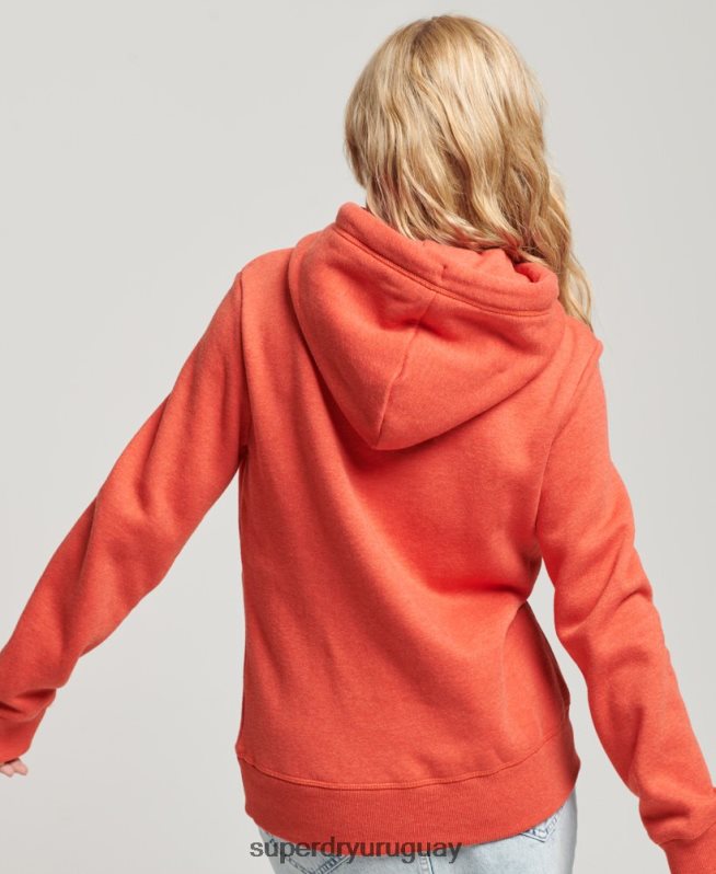 uy Superdry mujer sudadera con logo bordado naranja DT2N8Z3371 ropa