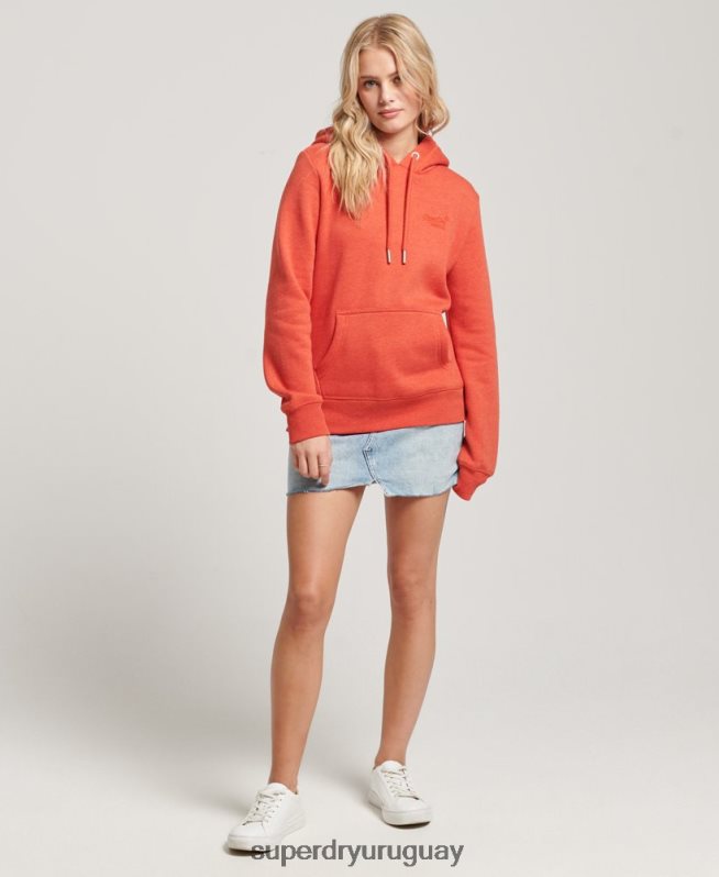 uy Superdry mujer sudadera con logo bordado naranja DT2N8Z3371 ropa