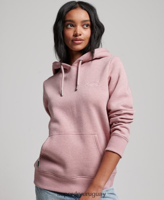 uy Superdry mujer sudadera con logo bordado rosa DT2N8Z3391 ropa