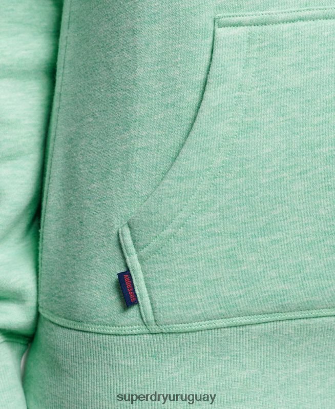 uy Superdry mujer sudadera con logo bordado verde DT2N8Z3413 ropa