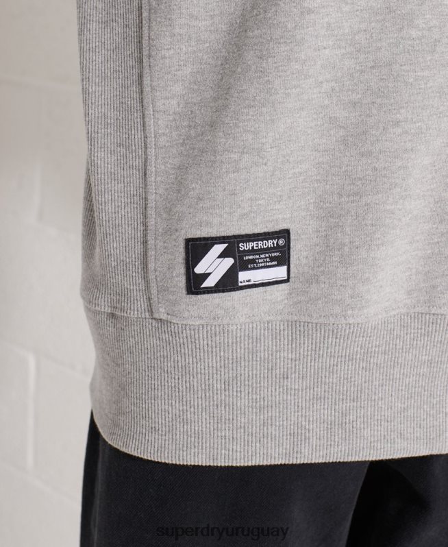 uy Superdry mujer sudadera con logo cooperativo gris DT2N8Z5813 ropa