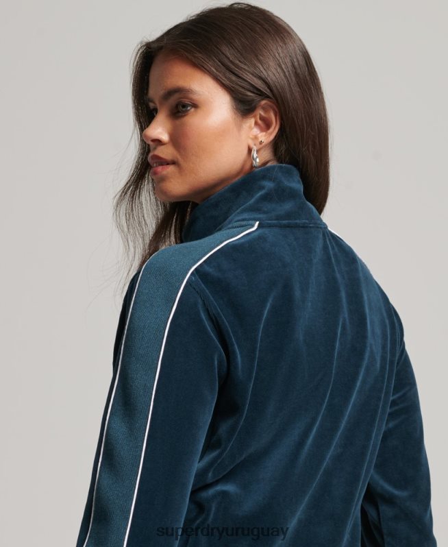 uy Superdry mujer sudadera con logo de code s azul oscuro DT2N8Z6106 ropa