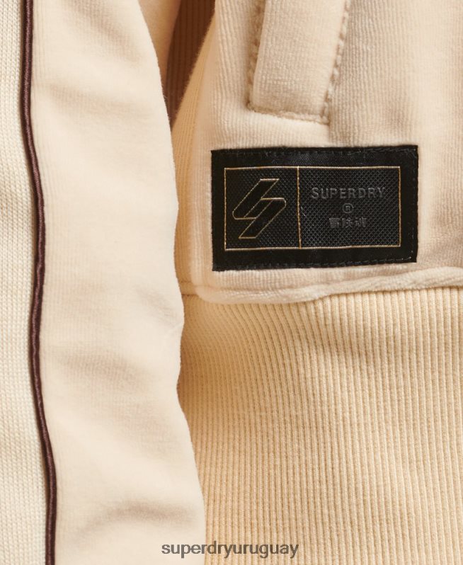 uy Superdry mujer sudadera con logo de code s crema DT2N8Z6068 ropa