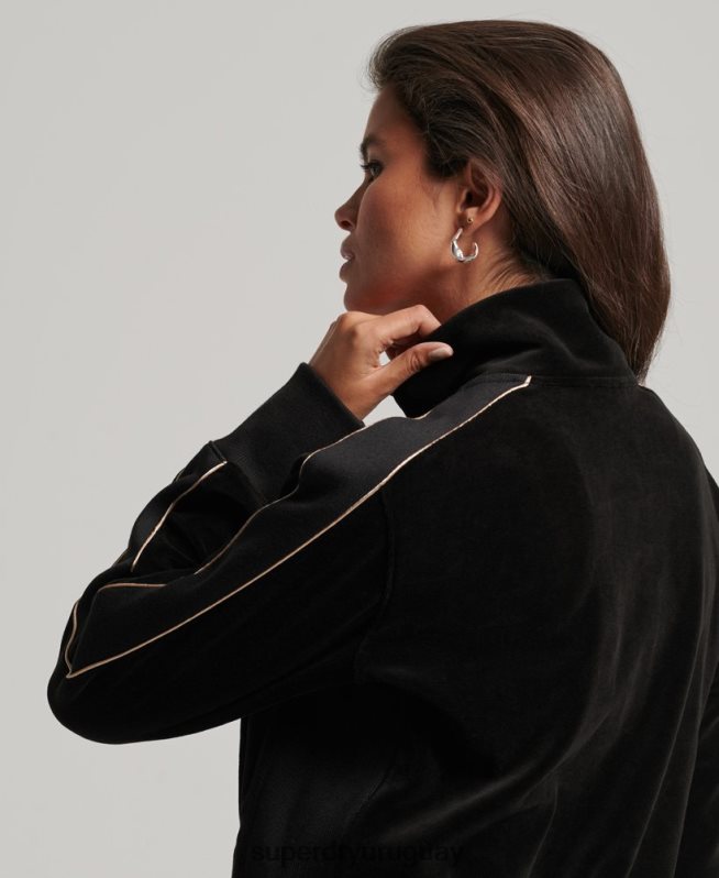 uy Superdry mujer sudadera con logo de code s negro DT2N8Z6091 ropa