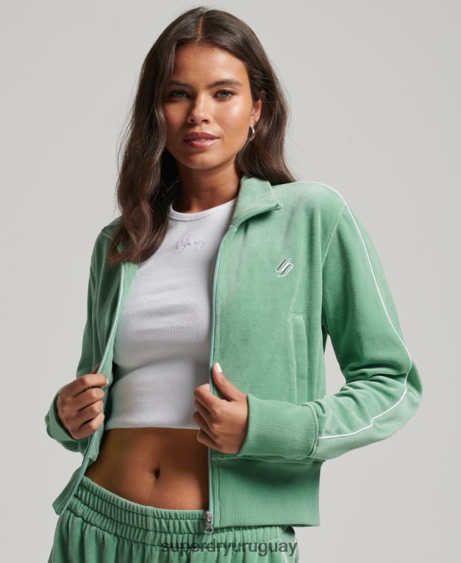 uy Superdry mujer sudadera con logo de code s verde DT2N8Z6069 ropa