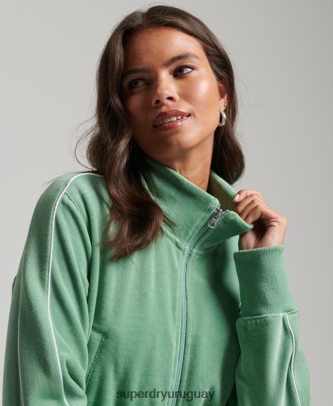 uy Superdry mujer sudadera con logo de code s verde DT2N8Z6069 ropa