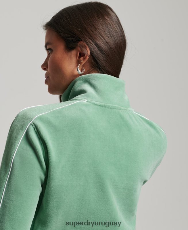 uy Superdry mujer sudadera con logo de code s verde DT2N8Z6069 ropa