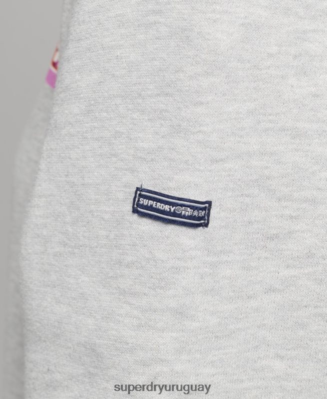 uy Superdry mujer sudadera con logo en caja gris claro DT2N8Z6028 ropa