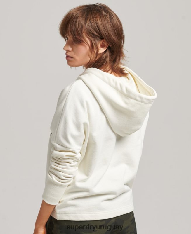 uy Superdry mujer sudadera con parche de nostalgia blanco DT2N8Z5819 ropa