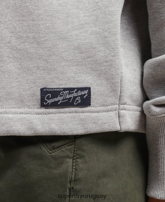 uy Superdry mujer sudadera con parche de nostalgia gris DT2N8Z5986 ropa