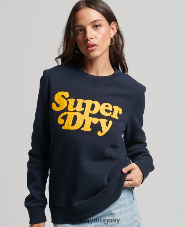 uy Superdry mujer sudadera cooper clásica con logo de los años 70 Armada DT2N8Z5854 ropa