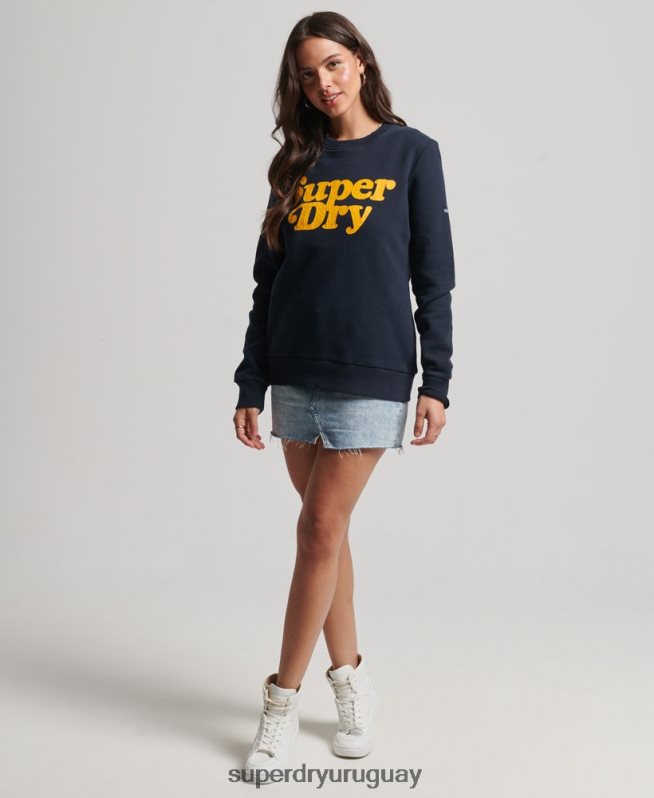 uy Superdry mujer sudadera cooper clásica con logo de los años 70 Armada DT2N8Z5854 ropa