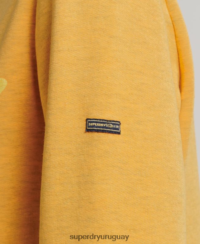 uy Superdry mujer sudadera cooper clásica con logo de los años 70 oro DT2N8Z5786 ropa