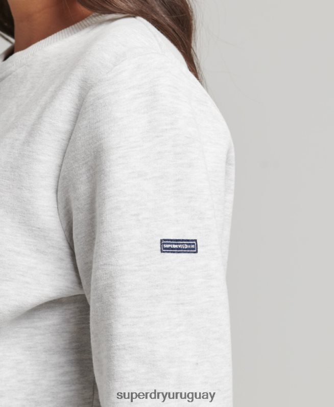uy Superdry mujer sudadera cooper nostalgia crew gris claro DT2N8Z6002 ropa