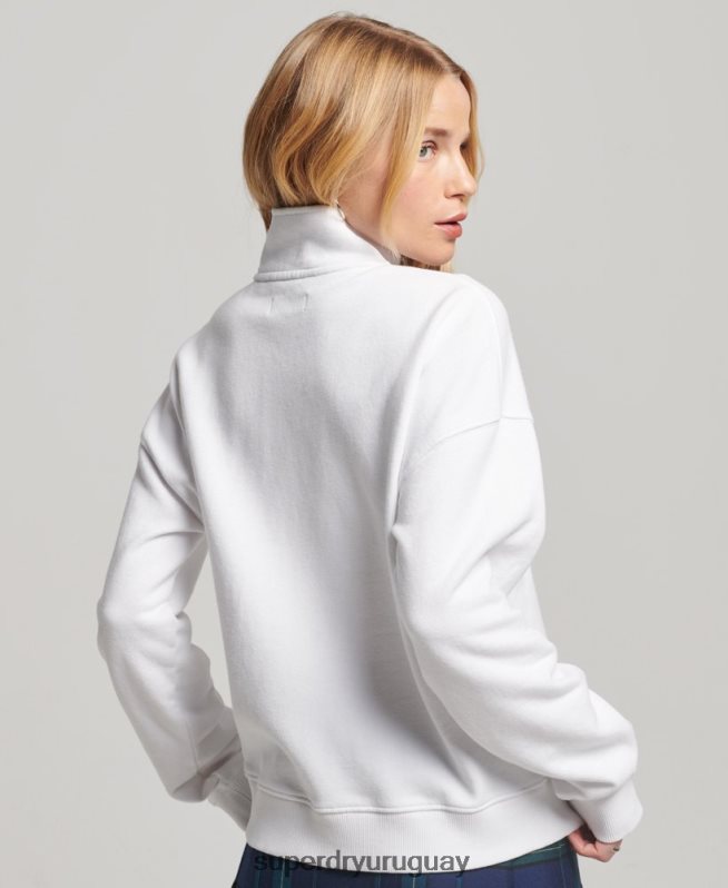 uy Superdry mujer sudadera core sport con media cremallera blanco DT2N8Z3356 ropa