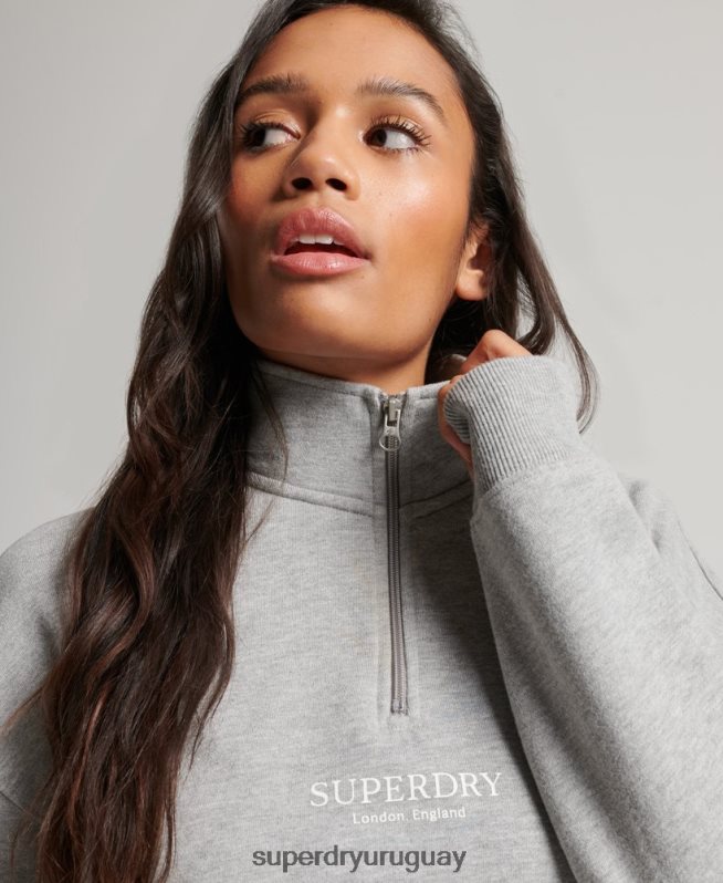uy Superdry mujer sudadera core sport con media cremallera gris DT2N8Z3357 ropa
