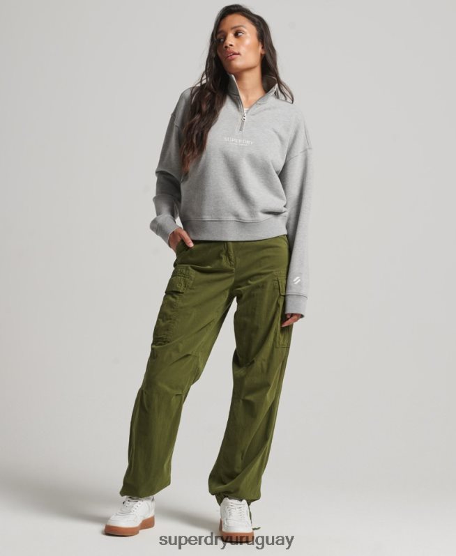 uy Superdry mujer sudadera core sport con media cremallera gris DT2N8Z3357 ropa