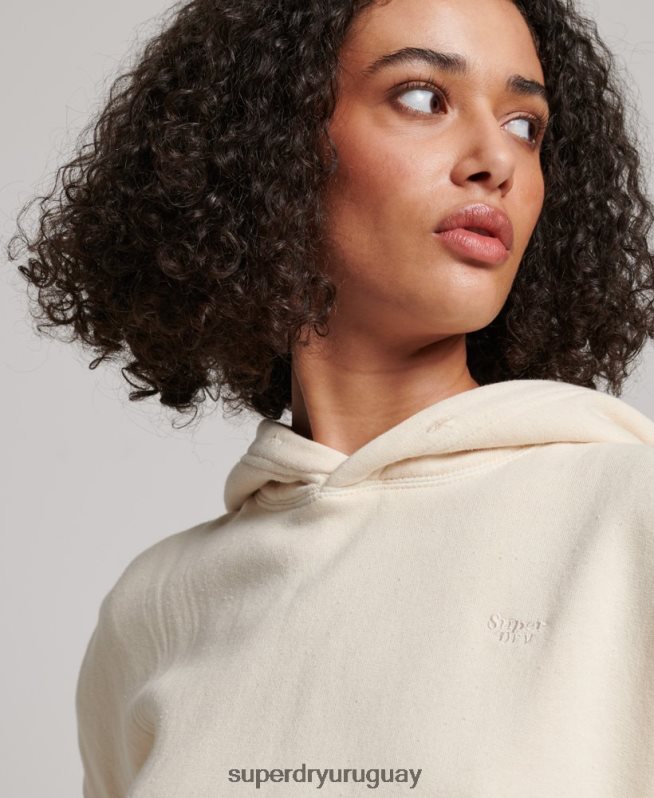 uy Superdry mujer sudadera corta con capucha y lavado crema DT2N8Z3352 ropa