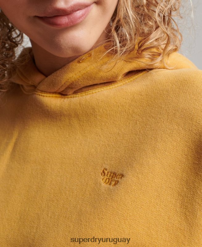 uy Superdry mujer sudadera corta con capucha y lavado oro DT2N8Z3411 ropa