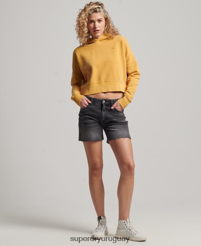 uy Superdry mujer sudadera corta con capucha y lavado oro DT2N8Z3411 ropa