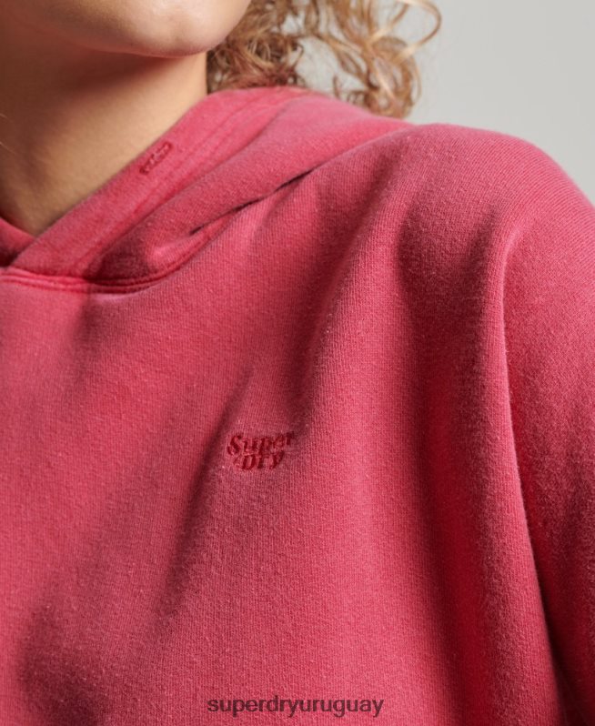 uy Superdry mujer sudadera corta con capucha y lavado rosa DT2N8Z3353 ropa