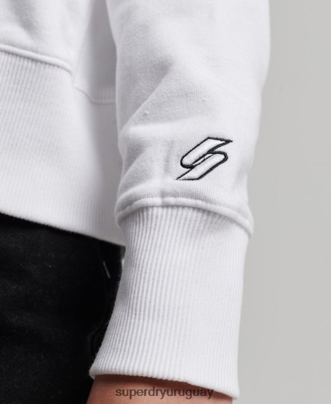 uy Superdry mujer sudadera corta con capucha y logo independiente blanco DT2N8Z5844 ropa