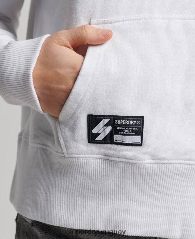 uy Superdry mujer sudadera corta con capucha y logo independiente blanco DT2N8Z5894 ropa