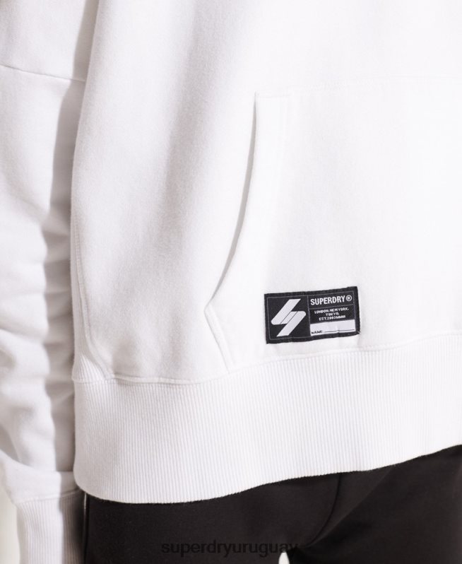 uy Superdry mujer sudadera corta con logo cooperado blanco DT2N8Z3483 ropa