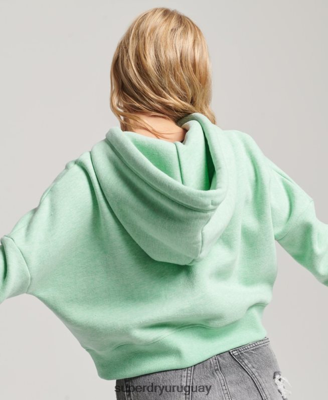 uy Superdry mujer sudadera corta con logo vintage verde DT2N8Z3319 ropa