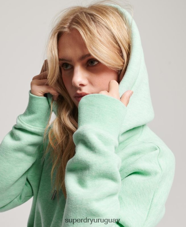 uy Superdry mujer sudadera corta con logo vintage verde DT2N8Z3319 ropa