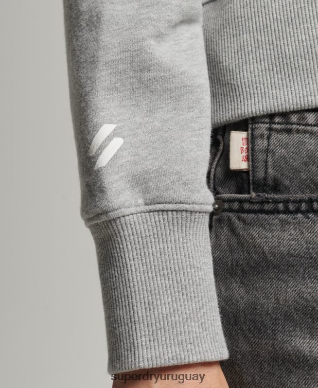 uy Superdry mujer sudadera corta deportiva con capucha gris DT2N8Z5898 ropa