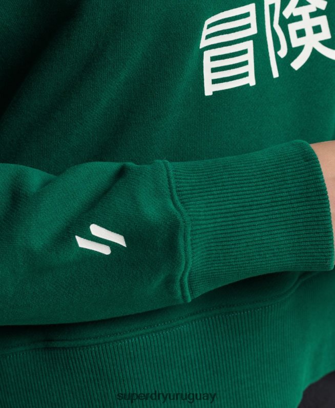 uy Superdry mujer sudadera corta deportiva con capucha verde DT2N8Z6087 ropa