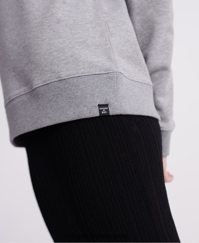 uy Superdry mujer sudadera de algodón orgánico con etiqueta estándar gris DT2N8Z3487 ropa