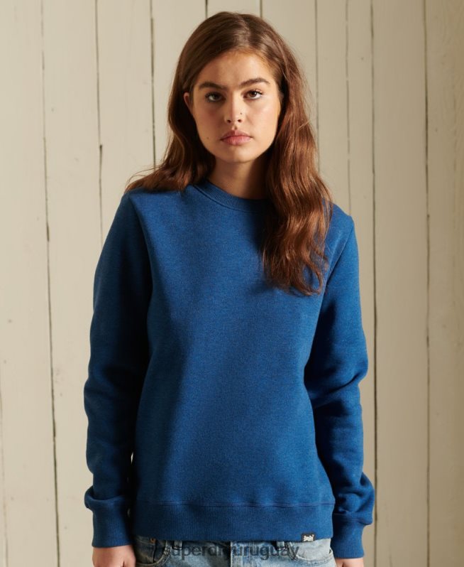 uy Superdry mujer sudadera de algodón orgánico con logo vintage azul DT2N8Z6092 ropa