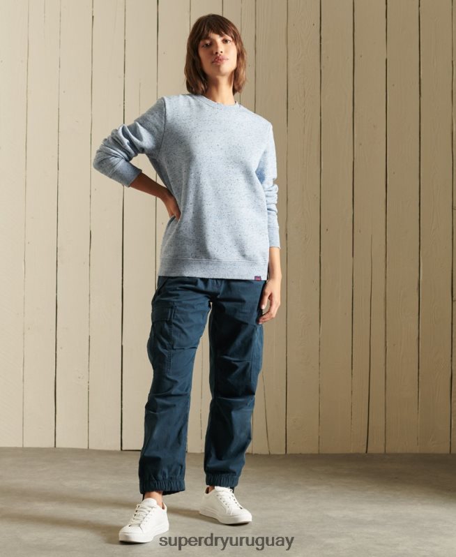 uy Superdry mujer sudadera de algodón orgánico con logo vintage azul claro DT2N8Z5831 ropa