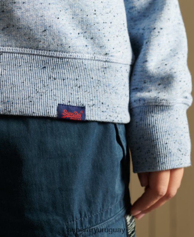 uy Superdry mujer sudadera de algodón orgánico con logo vintage azul claro DT2N8Z5831 ropa
